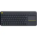 Logitech K400 Plus Ergonomic Wireless Touch - Tastatur - Nordisk - Sort