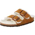Birkenstock Birkenstocktil kvinder. 1001135 Arizona Shearling-sandaler i brunt læder (39), Fast, Ingen, Casual