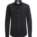 Tommy Hilfiger Tommy Jeanstil mænd. DM0DM04405 Original Stretch Poplin skjorte sort (L), Casual, Bomuld, Lange ærmer