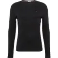 Tommy Hilfiger Tommy Jeanstil mænd. DM0DM04409 Tjm Original Rib langærmet T-shirt sort (L), Casual, Lange ærmer, Økologisk bomuld, Bæredygtig