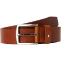 Tommy Hilfiger Tommy Hilfigertil mænd. E367863162 Brunt Denton læderbælte (105 cm), Sølvfarvet, Casual