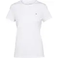 Tommy Hilfiger Tommy Hilfigertil kvinder. WW0WW22043 Heritage T-shirt med rund hals i hvid (XL), Casual, Bomuld, Korte ærmer, Økologisk bomuld, Bæredygtig
