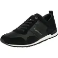 Tommy Hilfiger Tommy Hilfigertil mænd. FM0FM00924 Ikoniske lædersko med navyfarvede snørebånd (47), Sort, Fast, 1-3 cm, Blonder, Casual, Blå