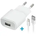 Forever Vægoplader TC-01 med 8-Pin iPhone kabel - 2 A
