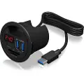 Icy Box USB hub - 3 ports - Sort USB hub - 3 ports - Sort
