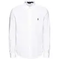 Ralph Lauren Polo Ralph Laurentil mænd. 710654408003 Ultralight pique skjorte hvid (S), Casual, Bomuld, Klassisk, Lange ærmer