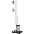 Blomus Toiletpapirholder med toiletbørste NEXIO 73 cm, mat rustfrit stål,