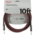 Fender Professionelt 10 Fod Langt Lige Instrumentkabel Rød Tweed