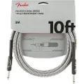 Fender Professionelt 10 Fod Langt Lige Instrumentkabel Hvid Tweed