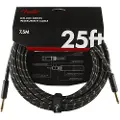 Fender Deluxe 25 Fod Langt Lige Instrumentkabel Sort Tweed