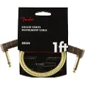 Fender Deluxe 1 Fod Langt Vinklet Instrumentkabel Tweed