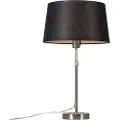 QAZQA Stål bordlampe med sort skærm 35 cm justerbar - Parte