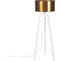QAZQA Design gulvlampe hvid med kobber skærm 50 cm - Puros