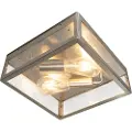 QAZQA Moderne firkantet udendørs loftslampe stål 2-lys - Rotterdam