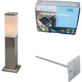QAZQA Udendørslampe stål 45 cm IP44 - Malios med jordspyd og kabelgennemføring