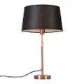 QAZQA Kobber bordlampe med sort skærm 35 cm justerbar - Parte