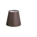 QAZQA Brun linned klips-skærm 12 cm rund