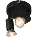 QAZQA Industriel spotlight sort tiltelig rund 2-lys - Jeany