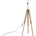 QAZQA Rustik gulvlampe tripod træ med antik messing - Cortin