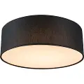 QAZQA Loftslampe sort 30 cm inkl. LED - Drum LED