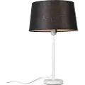 QAZQA Bordlampe hvid med sort skærm 35 cm justerbar - Parte