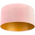 QAZQA Velour lampeskærm pink 50/50/25 med guldinteriør