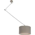 QAZQA Stål pendellampe med skærm 35 cm Taupe justerbar - Blitz