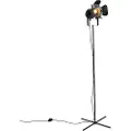 QAZQA Industriel gulvlampe sort vipbar - Movie