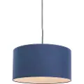 QAZQA Moderne pendellampe sort med antik blå skærm 50 cm - Combi 1