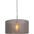 QAZQA Moderne pendellampe sort med grå skærm 50 cm - Combi 1