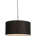 QAZQA Moderne pendellampe sort med sort skærm 50 cm - Combi 1