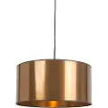 QAZQA Art Deco pendellampe hvid med kobber skærm 50 cm - Combi 1