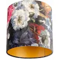 QAZQA Fløjl lampeskærm blomsterdesign 25/25/25 guld indvendig