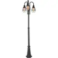 QAZQA Rustik udendørslampe sort 3-lys IP44 - Guardado
