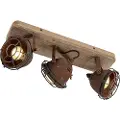 QAZQA Industriel spotlight rustbrun med træ vipbar 3-lys - Gina