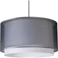 QAZQA Moderne pendellampe med skærm sort/hvid 47/25 - Duo
