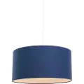 QAZQA Moderne pendellampe hvid med antik blå skærm 50 cm - Combi 1