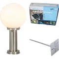 QAZQA Udendørslampe stål rustfrit stål 50 cm - Sfera med jordspyd og kabelgennemføring