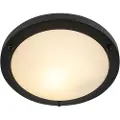 QAZQA Moderne overflademonteret lys sort 31 cm IP44 - Yuma