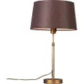 QAZQA Bordlampe bronze med brun skærm 35 cm justerbar - Parte