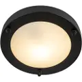 QAZQA Moderne loftslampe sort 18 cm IP44 - Yuma