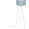 QAZQA Gulvlampe Tripod hvid træ med mineralskærm 50 cm - Puros