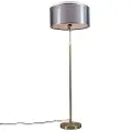 QAZQA Gulvlampe guld/messing med sort/hvid skærm 47 cm - Parte