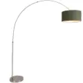 QAZQA Bue lampe stål med mosgrøn skærm 50/50/25 - XXL