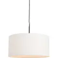QAZQA Moderne pendellampe sort med hvid skærm 50 cm - Combi 1
