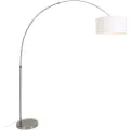 QAZQA Bue lampe stål stofskærm hvid 50/50/25 justerbar - XXL