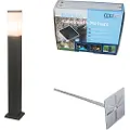QAZQA Udendørslampe antracit 80 cm IP44 - Malios med jordspyd og kabelglands
