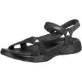 SKECHERS Skecherstil kvinder. 15316 On The Go 600 Sorte Brilliacy-sandaler (39), Stof, Fast, 1-3 cm, Velcro, Casual