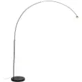 QAZQA Moderne bue-lampe stål med marmorbase - XXL