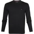 Tommy Hilfiger Tommy Hilfigertil mænd. MW0MW30955 Jumper 1985 Crew Neck sort (L), Casual, Bomuld, Bæredygtig